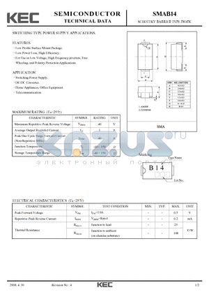 SMAB14_08 datasheet - SCHOTTKY BARRIER TYPE DIODE