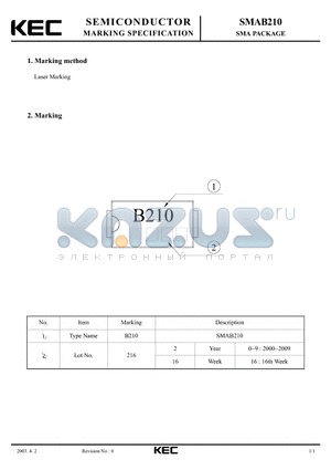 SMAB210 datasheet - SMA PACKAGE