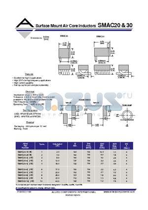 SMAC20-5K-RC datasheet - Surface Mount Air Core Inductors