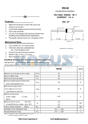 RK49 datasheet - Schottky Barrier Rectifiers