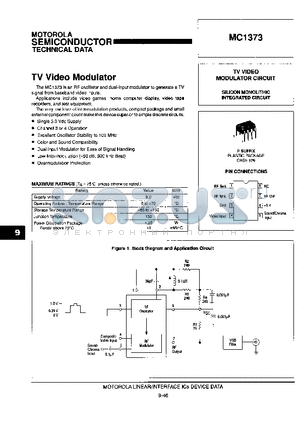 MC1373 datasheet - TV Video Modulator
