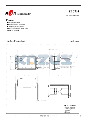 SPC714 datasheet - DIP Photo Coupler