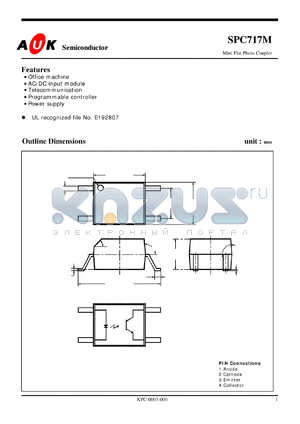 SPC717M datasheet - Mini Flat Photo Coupler