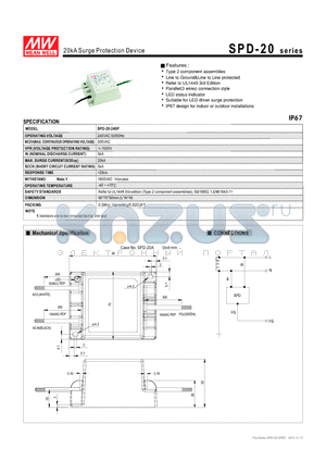 SPD-20-240P datasheet - 20kA Surge Protection Device