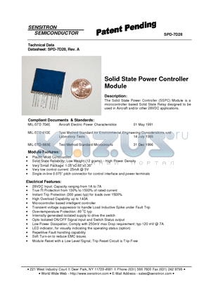 SPD-7D28 datasheet - Solid State Power Controller Module