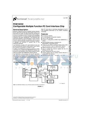 PCM16C02 datasheet - Configurable Multiple Function PC Card Interface Chip