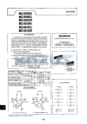 MC14009CL datasheet - HEX BUFFERS