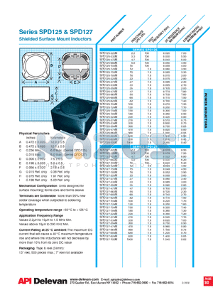 SPD125-104M datasheet - Shielded Surface Mount Inductors