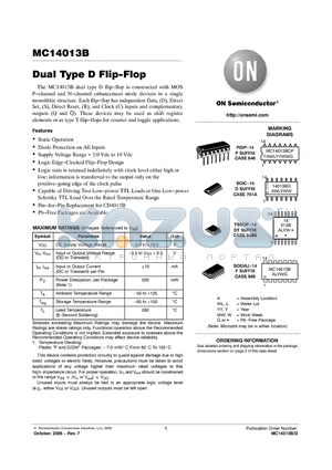 MC14013BD datasheet - Dual Type D Flip−Flop