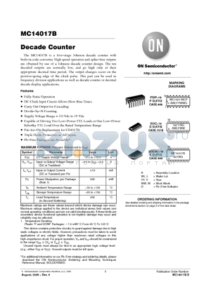 MC14017B datasheet - Decade Counter