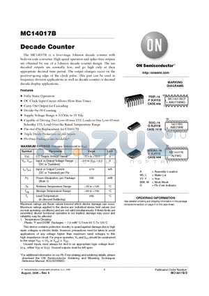 MC14017B_05 datasheet - Decade Counter