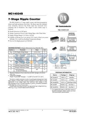 MC14024B datasheet - 7-Stage Ripple Counter