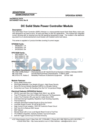 SPD14D28-10 datasheet - DC Solid State Power Controller Module