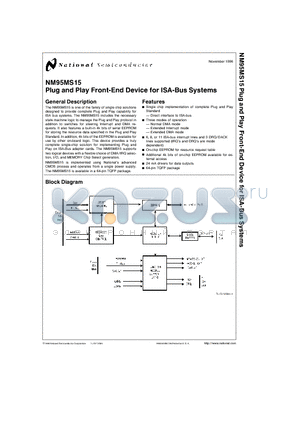 NM95MS15S datasheet - Plug and Play Front-End Device for ISA-Bus Systems