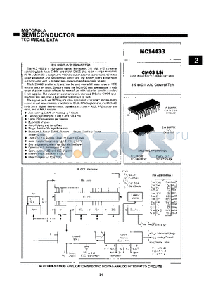 MC1403 datasheet - CMOS LSI (LOW-POWER COMPLEMENTARY MOS) 3 1/2 DIGIT A/D CONVERTER