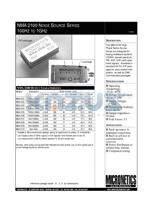 NMA-2104 datasheet - NMA 2100 NOISE SOURCE SERIES