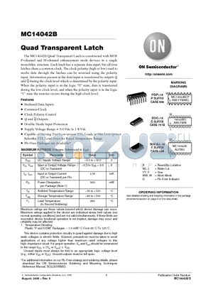MC14042BDG datasheet - Quad Transparent Latch