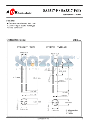 SA3317-FB datasheet - High Brightness LED Lamp