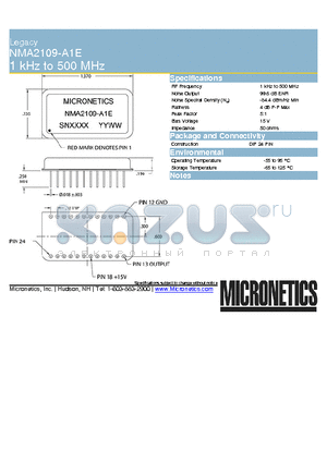 NMA2109-A1E datasheet - Legacy 1 kHz to 500 MHz