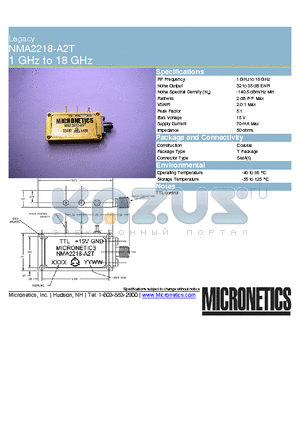 NMA2218-A2T datasheet - Legacy 1 GHz to 18 GHz