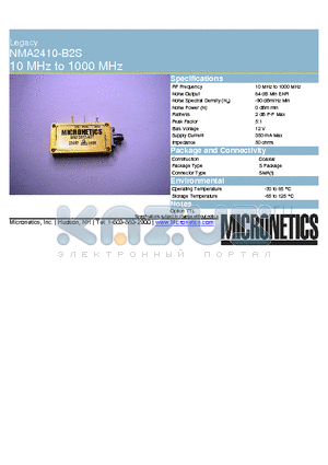 NMA2410-B2S datasheet - Legacy 10 MHz to 1000 MHz