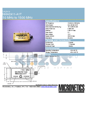 NMA2411-A1T datasheet - Legacy 10 MHz to 1500 MHz