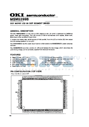 MSM5299 datasheet - DOT MATRIX LCD 80 DOT SEGMENT DRIVER