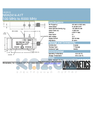 NMA2414-A1T datasheet - Legacy 100 MHz to 6000 MHz