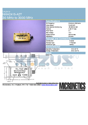 NMA2415-A2T datasheet - Legacy 30 MHz to 3000 MHz