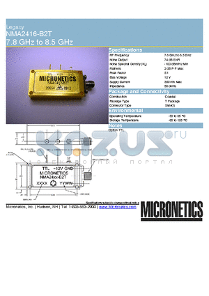 NMA2416-B2T datasheet - Legacy 7.8 GHz to 8.5 GHz