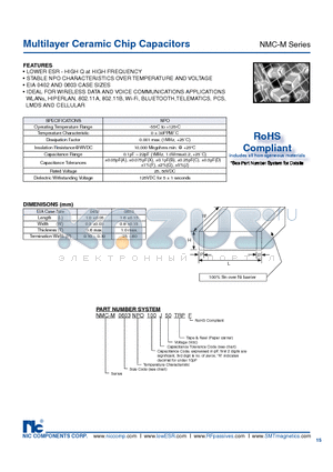 NMC-M0402NPO0R3A25TRPF datasheet - Multilayer Ceramic Chip Capacitors