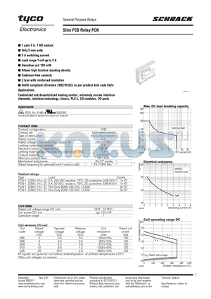 PCN-112D3MHZ datasheet - Slim PCB Relay PCN