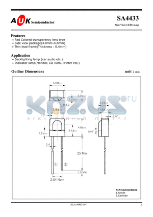 SA4433 datasheet - Side View LED Lamp