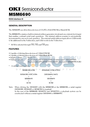 MSM6690 datasheet - ROM Interface IC