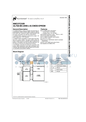 NMC27C32B datasheet - 32,768-Bit (4096 x 8) CMOS EPROM