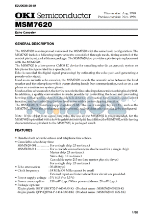 MSM7620 datasheet - Echo Canceler