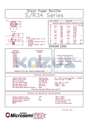 R3460 datasheet - Silicon Power Rectifier