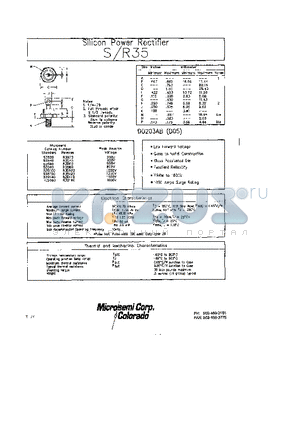 R35120 datasheet - Silicon Power Rectifier