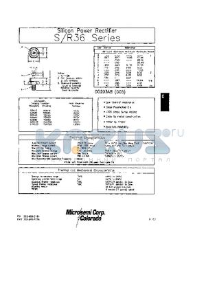 R36120 datasheet - Silicon Power Rectifier