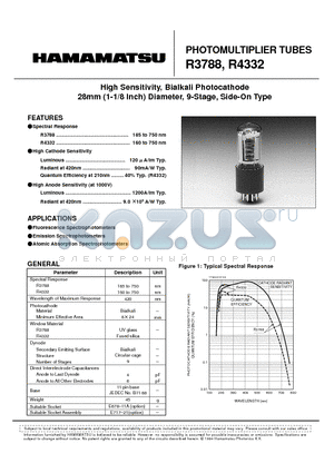 R3788 datasheet - PHOTOMULTlPLlER TUBES