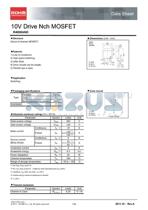R4008AND datasheet - 10V Drive Nch MOSFET