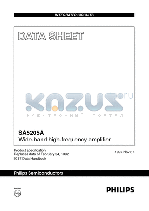 SA5205 datasheet - Wide-band high-frequency amplifier