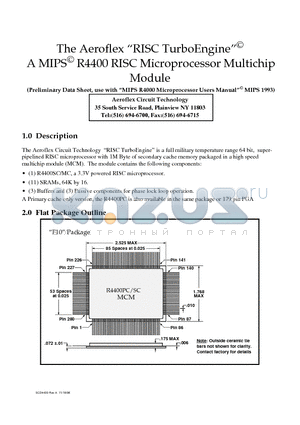 R4400SC datasheet - A MIPS R4400 RISC Microprocessor Multichip Module