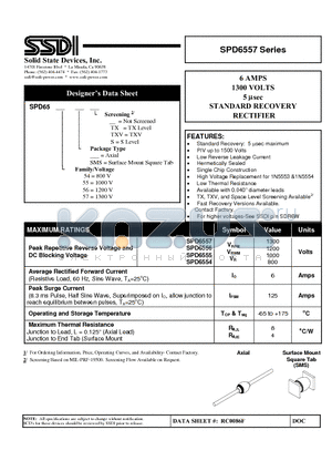 SPD6556 datasheet - STANDARD RECOVERY RECTIFIER