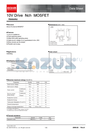 R5009ANJ_09 datasheet - 10V Drive Nch MOSFET