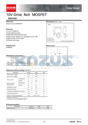 R5007ANJ_09 datasheet - 10V Drive Nch MOSFET