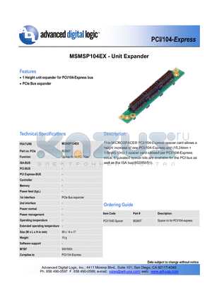 MSMSP104EX datasheet - Unit Expander
