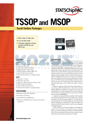 MSOP datasheet - Small Outline Packages