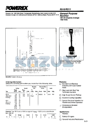 R5100715 datasheet - General Purpose Rectifier (100-150 Amperes Average 1200 Volts)