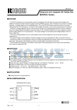 R5101G001A datasheet - Microprocessor power management with Watchdog Timer